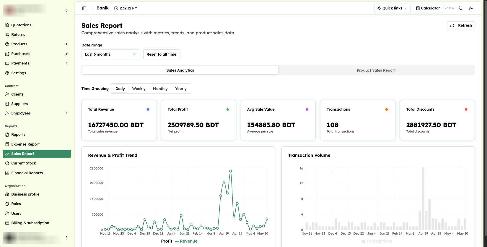 Sales report